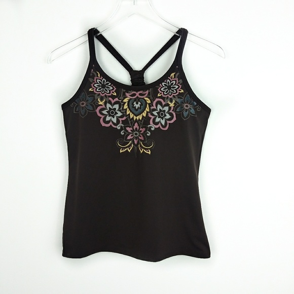 Athleta Tops - Athleta Racer Back Floral Print Performance Top
